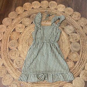 Green and yellow cottage core dress